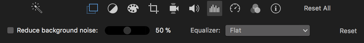 Noise reduction and equalizer en iMovie