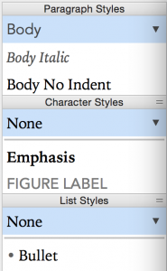 Styles Drawer in iBooks Author