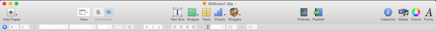 Upper iBooks Author Bar